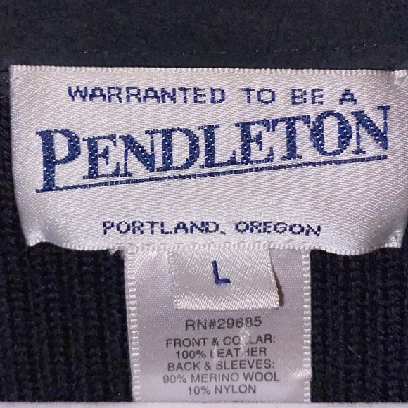 50%off w♥️ VNTG Pendleton Suede merino Wool chore sweaterJacket Black - Picture 3 of 9